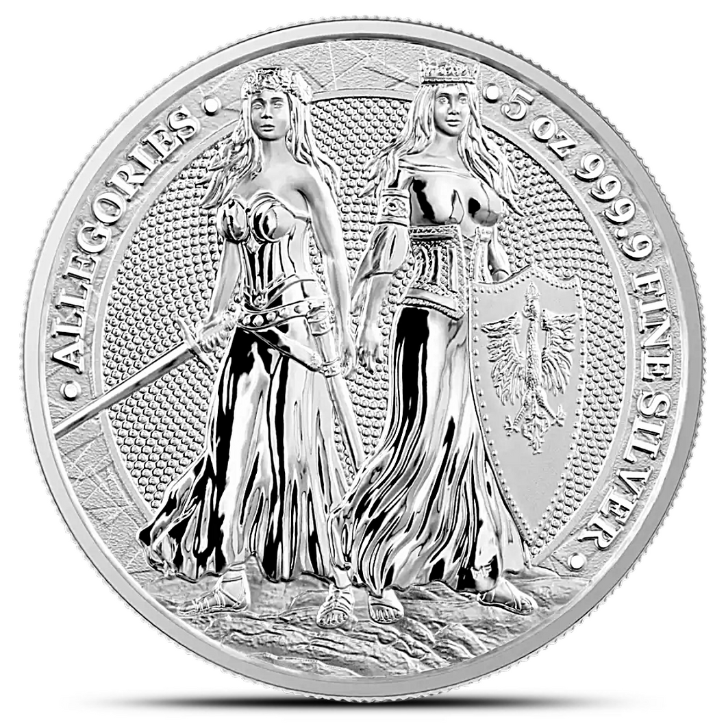 2022 5 Oz Germania The Allegories Polonia & Germania Silver Coin