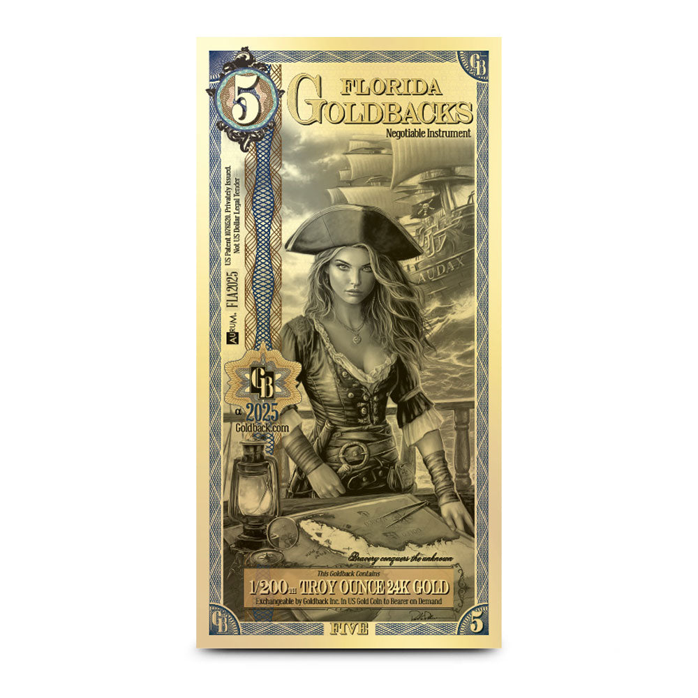 Florida 5 Goldback Gold Note ALPHA - Audax (Bold, Daring, Valiant)