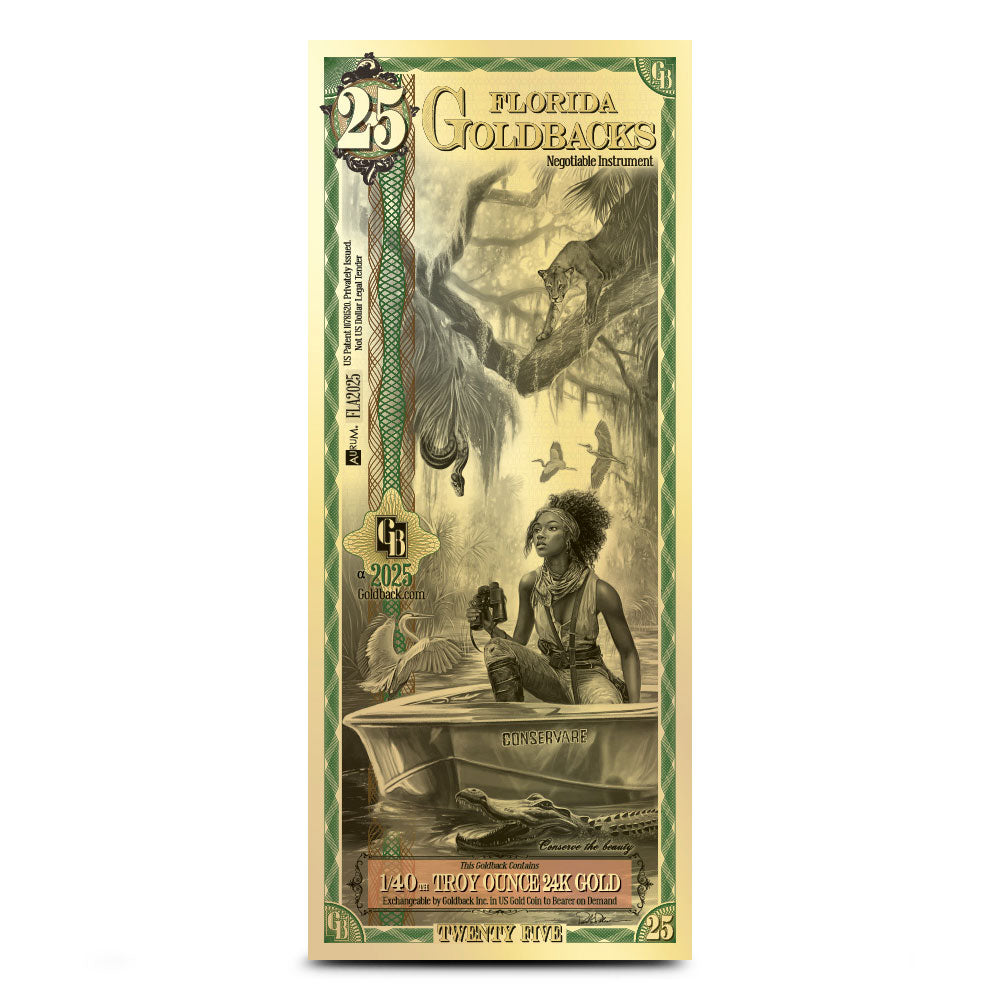 Florida 25 Goldback Gold Note ALPHA - Conservare (Conserve)