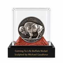 Load image into Gallery viewer, 2026 5 oz .999 Fine Silver Buffalo Nickel - Coming To Life - Beyond Relief - XceptionalMint - Sculpted by Michael Gaudioso - Oglala Lakota Sioux Nation
