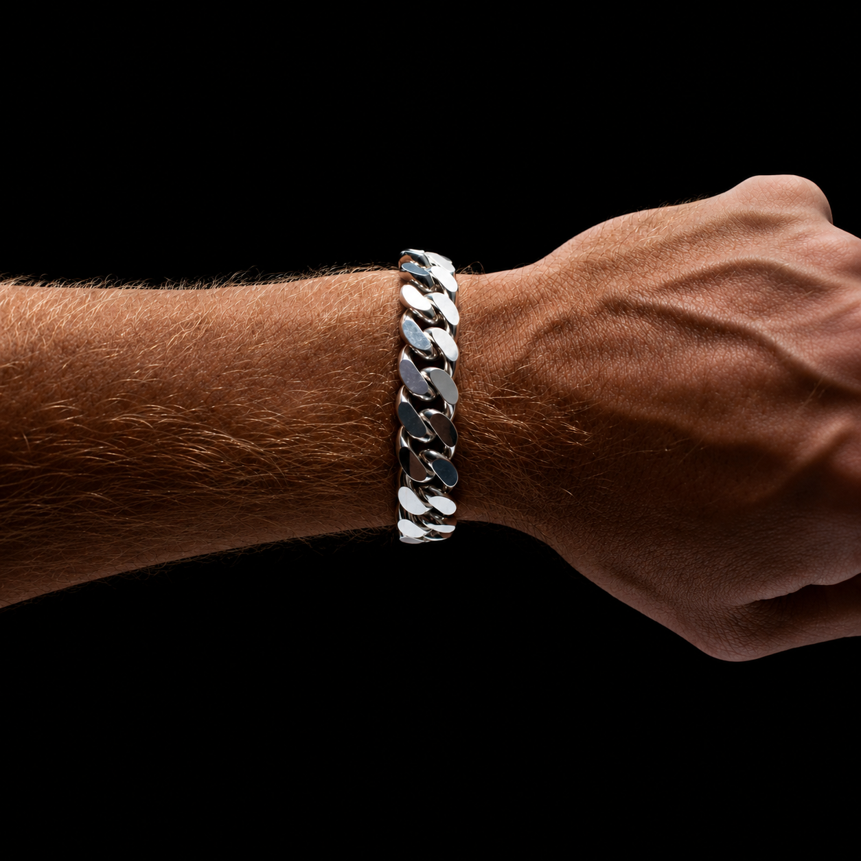 MetalStacks .9999 Handmade Cuban Link Bracelet - 97 Grams - .9999 Pure Silver