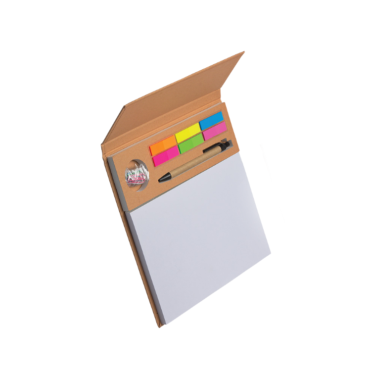 Eco Friendly Memo Pad with Note Stickies and Pen Included