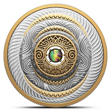 Load image into Gallery viewer, 2/3 Oz Dancing Ammolite Elements of Nature - Air Silver Coin (SOLD)
