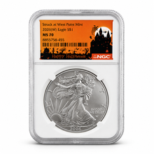 Load image into Gallery viewer, Struck at West Point Mint 2026(W) Eagle S$1 MS70 - Halloween Label (PSV 20)
