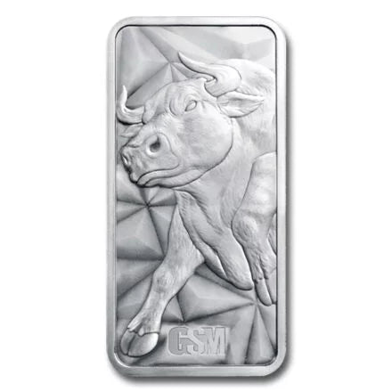 10 Oz GSM Bull & Bear High-Relief Silver Bar