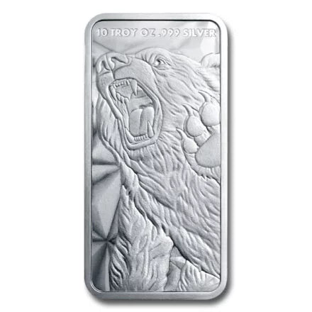 10 Oz GSM Bull & Bear High-Relief Silver Bar