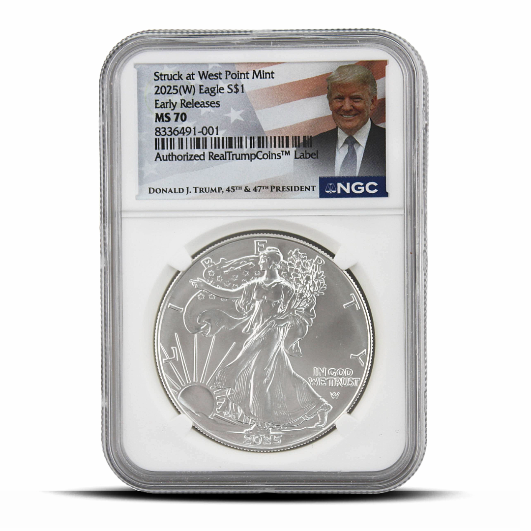 Struck at West Point Mint 2025(W) Eagle S$1 Early Releases MS70 - Donald J. Trump, 45th & 47th President