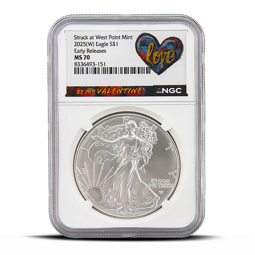 2025(W) Eagle S$1 Early Releases MS70 - Love Label MetalStacks