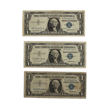 Load image into Gallery viewer, $1 Silver Certificate Set of 3 Notes - 1957 Series - Circulated/Used (PSV 25)
