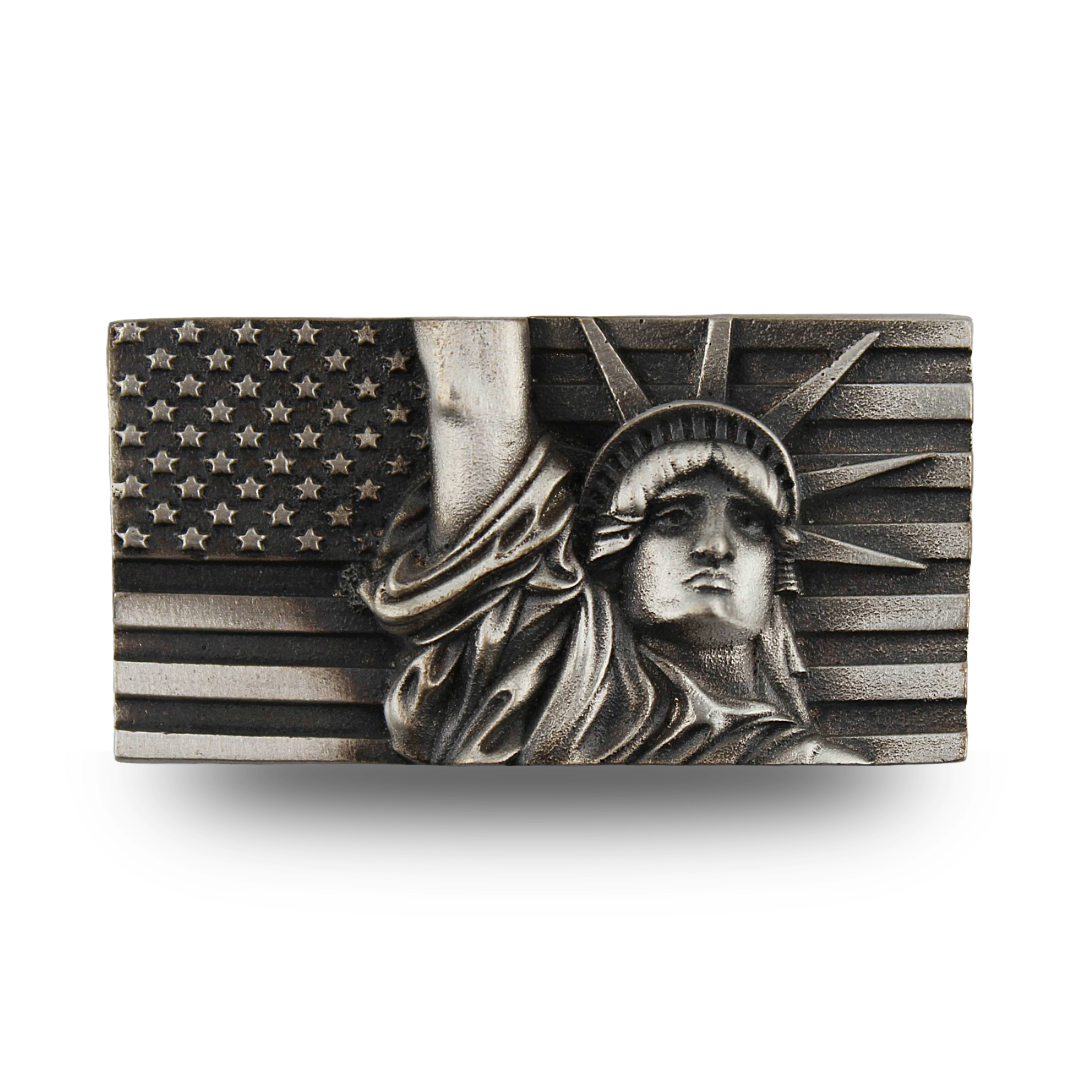 Lady Liberty Flag Hand-Poured Silver Bar