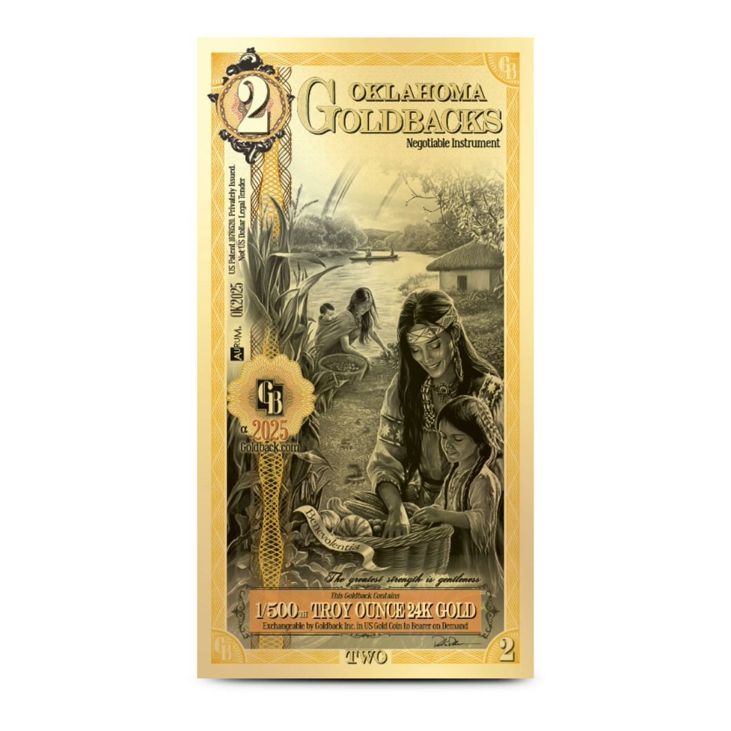 Pre-Order - Oklahoma 2 Goldback Gold Note ALPHA