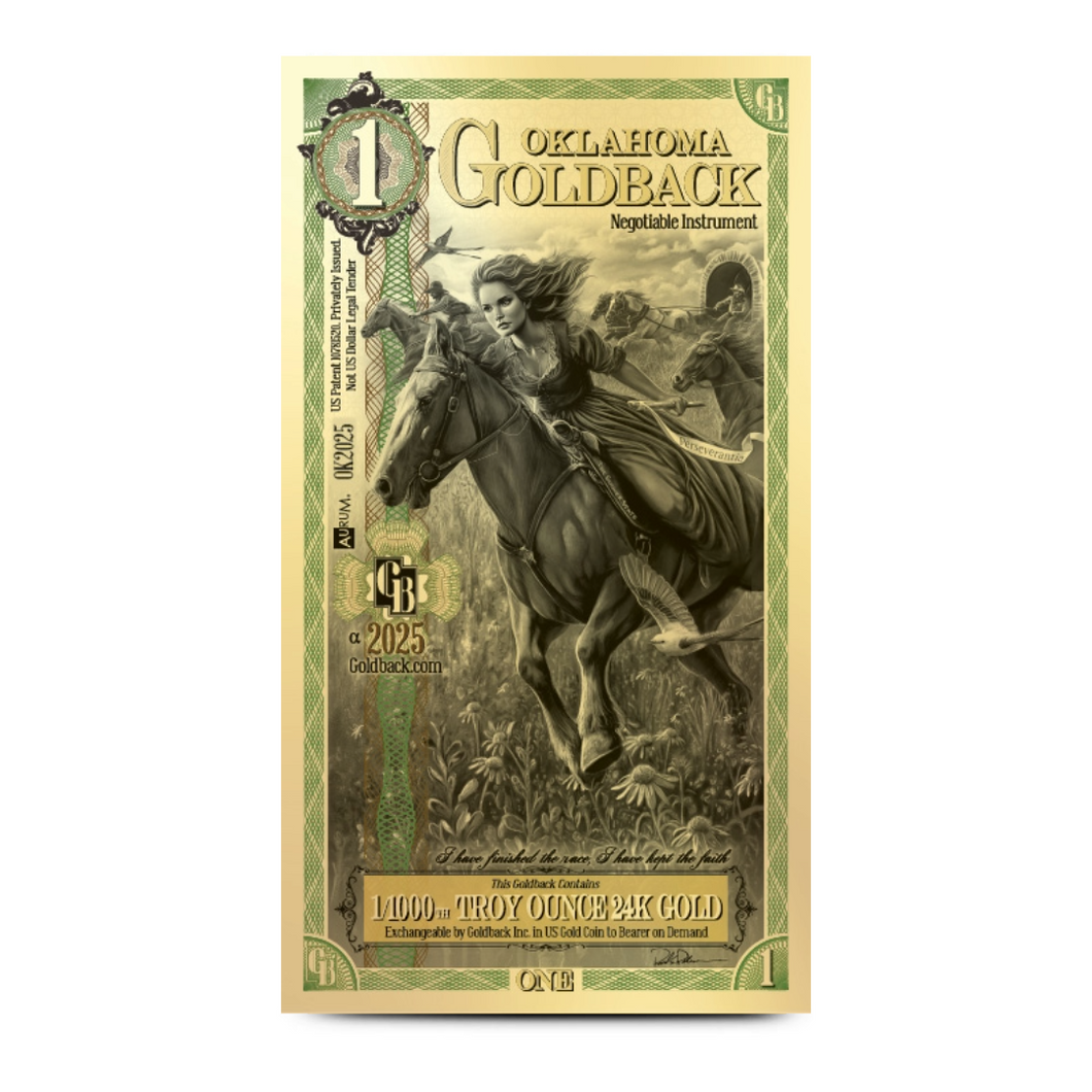 Pre-Order - Oklahoma 1 Goldback Gold Note ALPHA