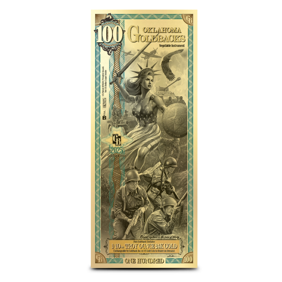 Oklahoma 100 Goldback Gold Note ALPHA MetalStacks