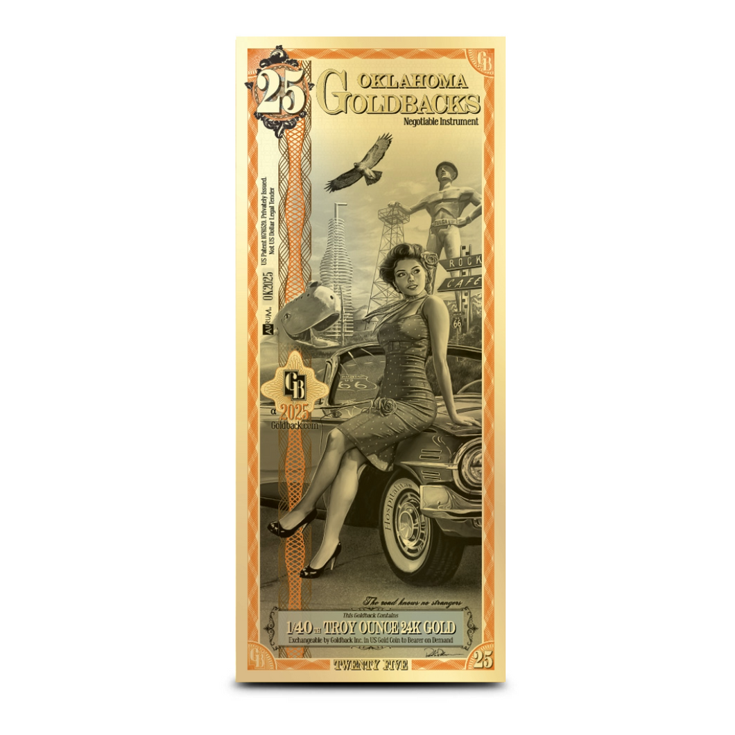 Pre-Order - Oklahoma 25 Goldback Gold Note ALPHA