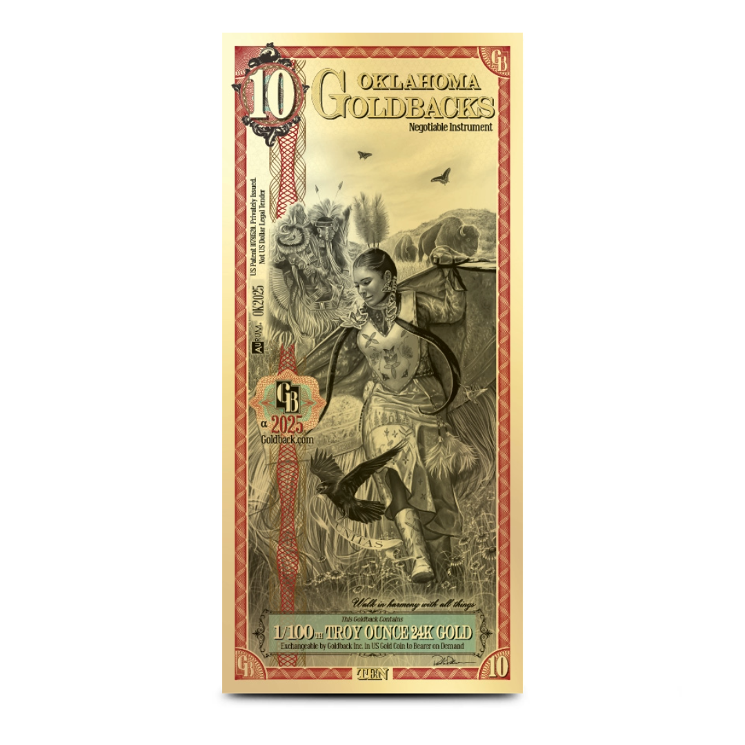 Oklahoma 10 Goldback Gold Note ALPHA MetalStacks