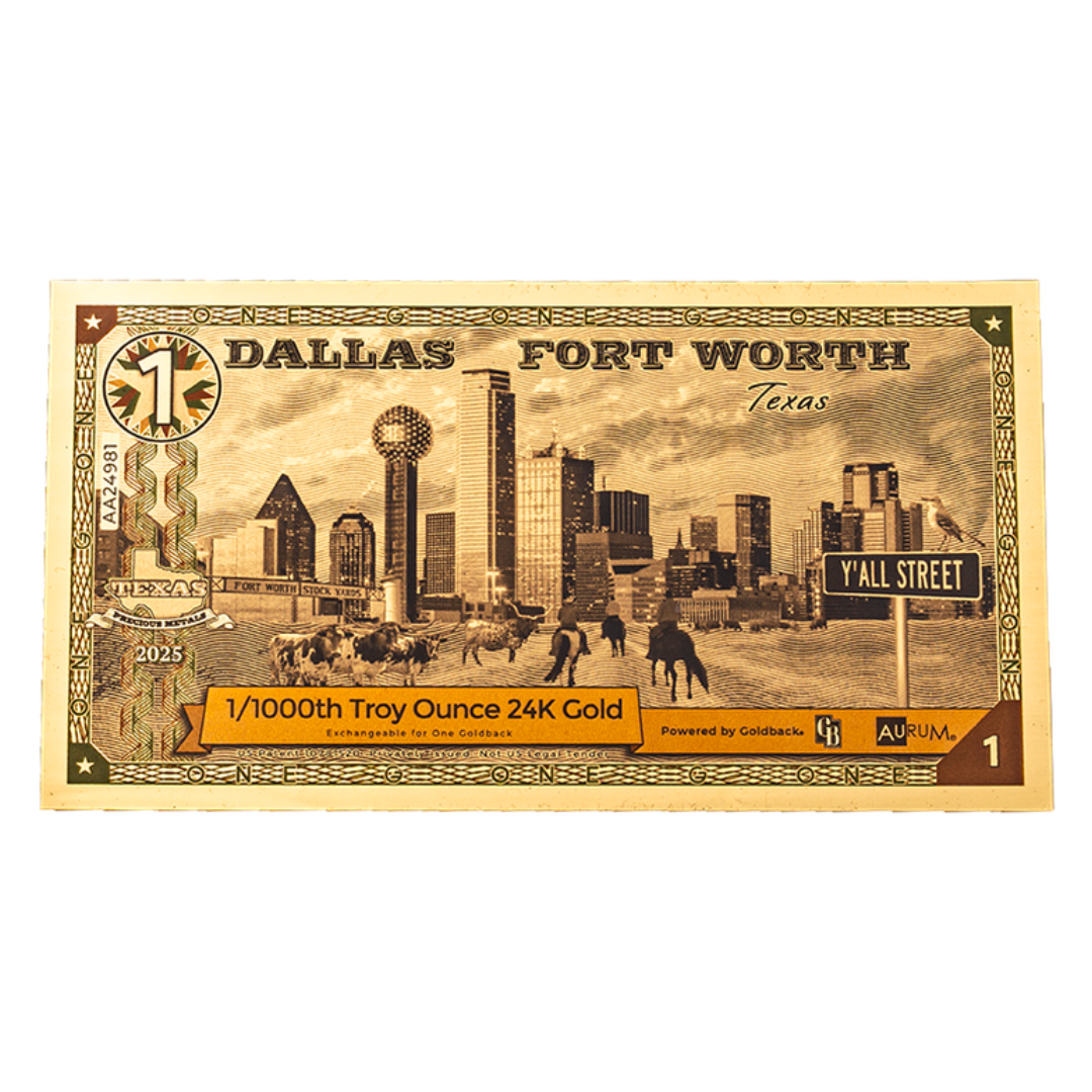 Dallas Fort Worth Texas 1 Goldback