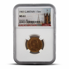 Load image into Gallery viewer, 1907 G.Britain 1 Sov MS61 - Great Britain Label
