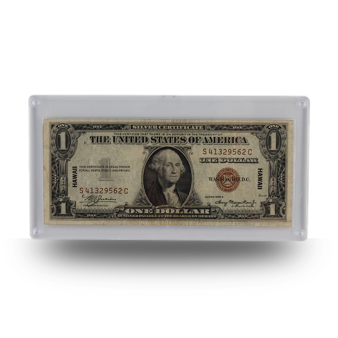 $1 U.S. Note - Hawaii Overprint Series 1935 A with Red Seal - Circulated/Used (PSV 50)