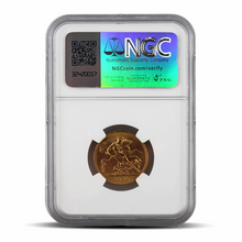 Load image into Gallery viewer, 1932SA South Africa 1 Sovereign MS61 Gold Coin - Brown Scale Label

