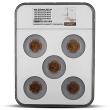 Load image into Gallery viewer, Gold Francs NGC Set – Set of France G20F MS63-MS65 (Brown Scale Label) MetalStacks
