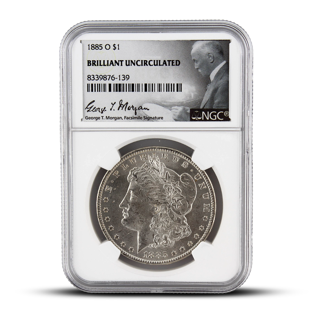 1885 O $1 U.S. Morgan Silver Dollar – NGC Brilliant Uncirculated