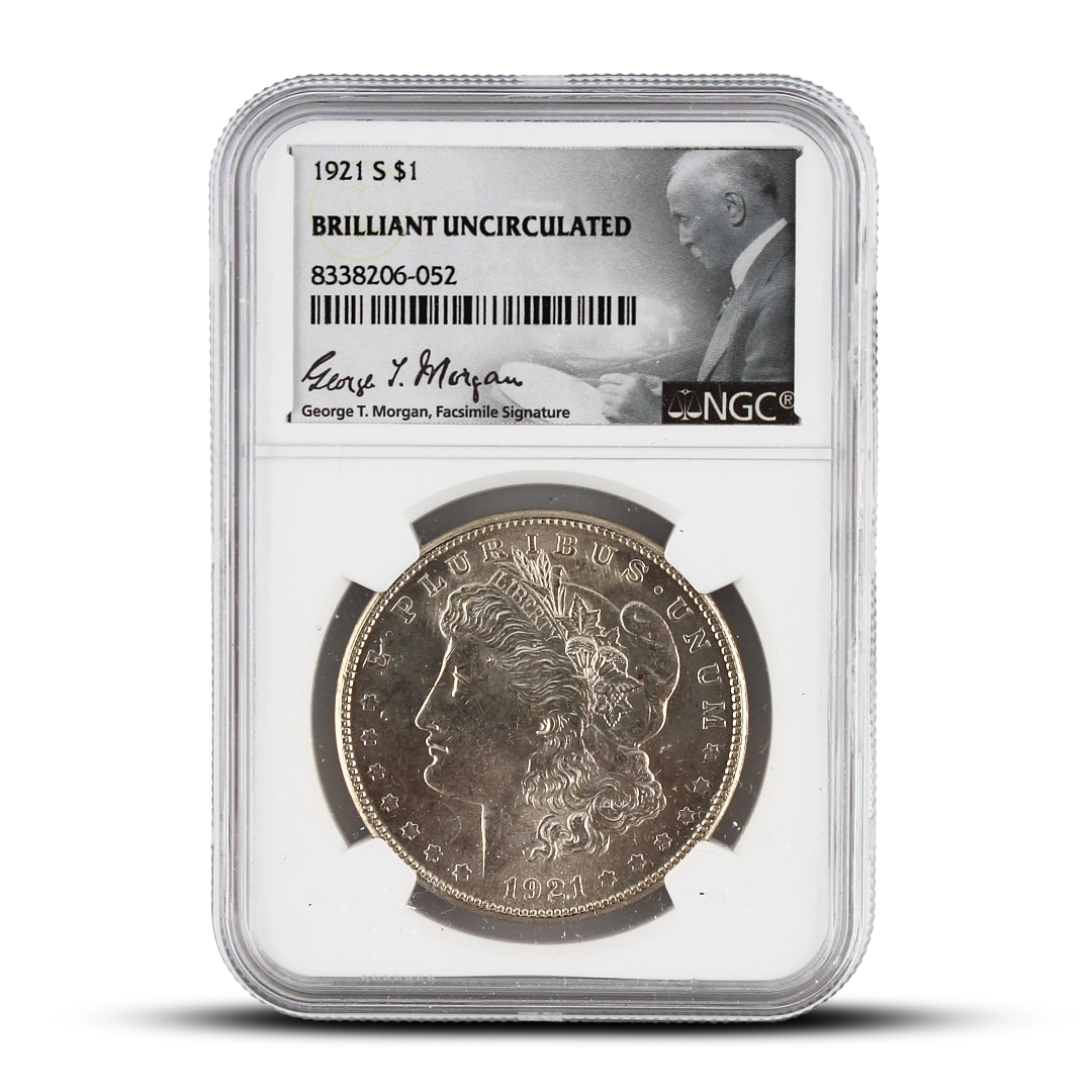 1921 S $1 U.S. Morgan Silver Dollar – NGC Brilliant Uncirculated