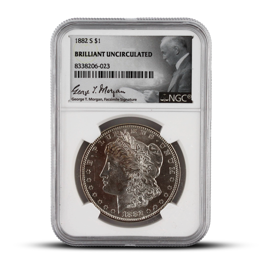 1882 S $1 U.S. Morgan Silver Dollar – NGC Brilliant Uncirculated