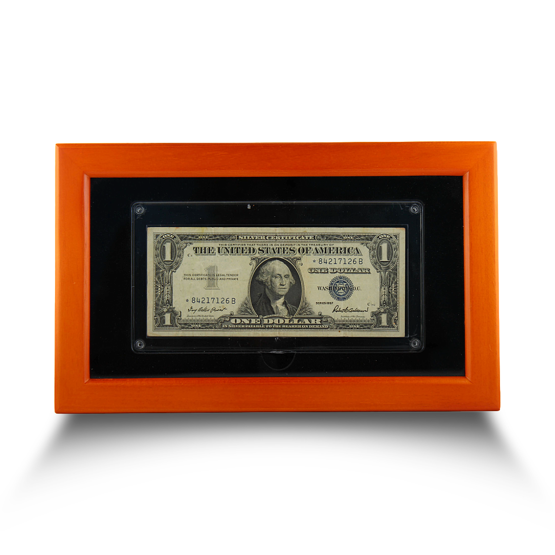 $1 U.S. Silver Certificate – Series 1957 Star Note Blue Seal (PSV 25)