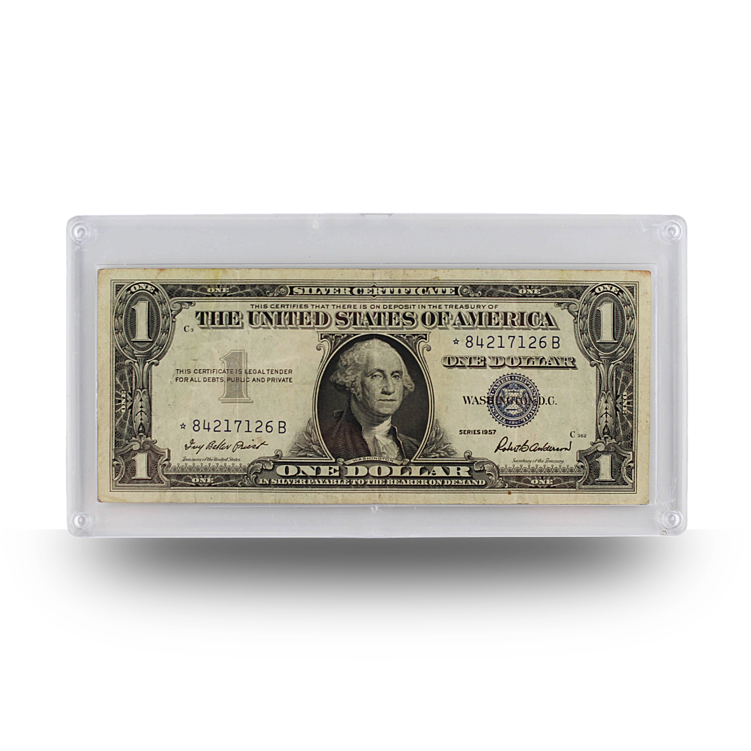 $1 U.S. Silver Certificate – Series 1957 Star Note Blue Seal (PSV 25)