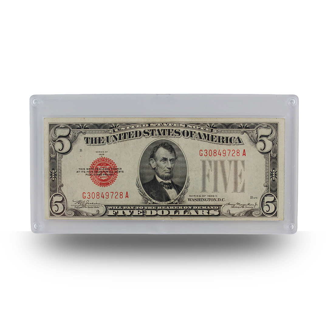 $5 U.S. Federal Reserve Note – Series of 1928 C with Red Seal (PSV 20)
