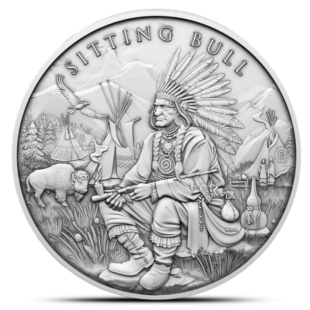 Legendary Warriors Sitting Bull 1 Oz Silver Round