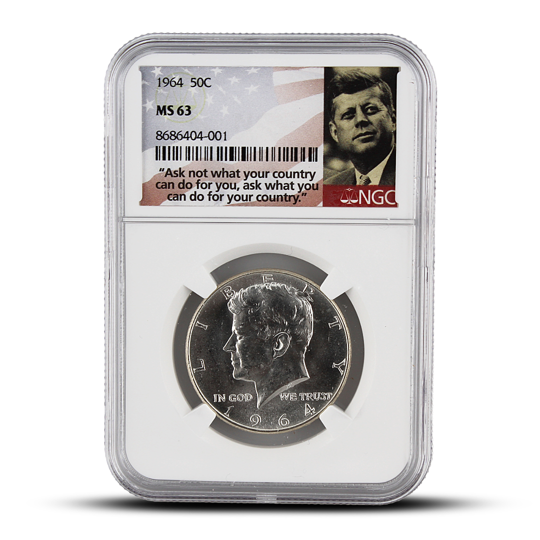 1964 50C - MS63 - NGC John F. Kennedy Signature Label