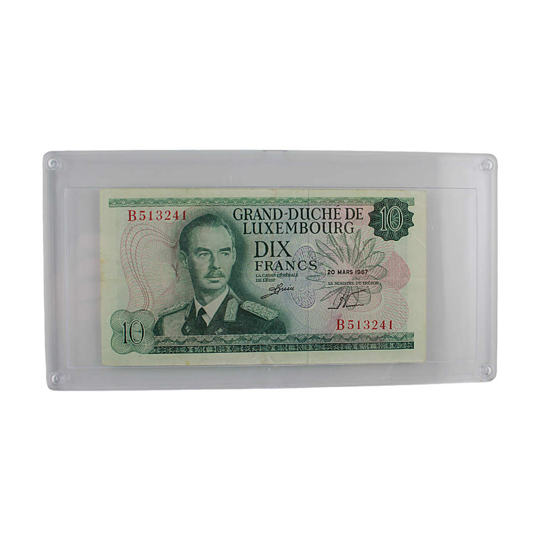 1967 Grand-Duché de Luxembourg 10 Francs | Grand Duke Jean | Adolphe Bridge | Serial B513241 | Foreign Vintage Banknote (PSV 20)