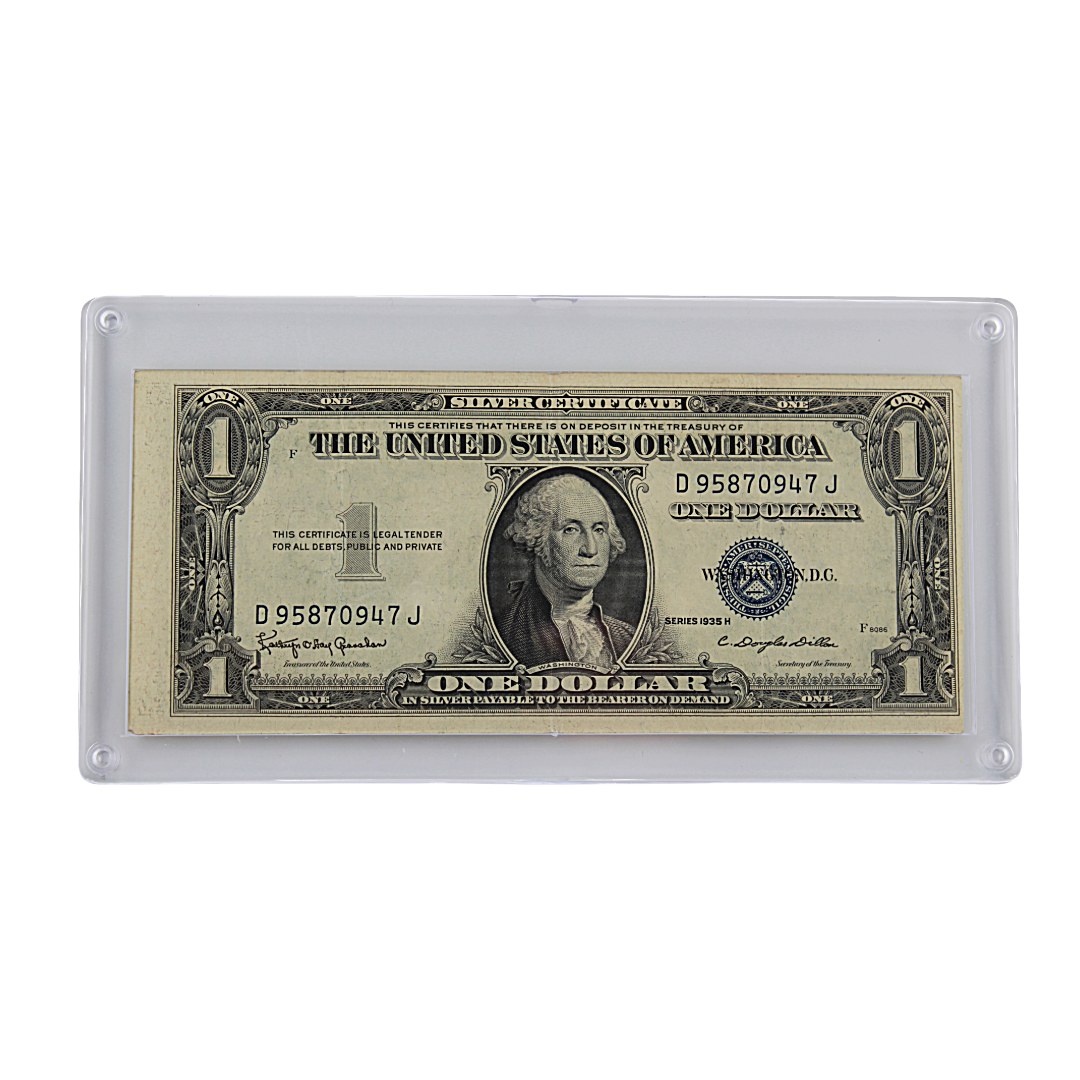 $1 U.S. Note - Series 1935H Blue Seal miscut (PSV 25)