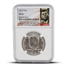 Load image into Gallery viewer, 1964 D 50C - MS62 - NGC John F. Kennedy Signature Label
