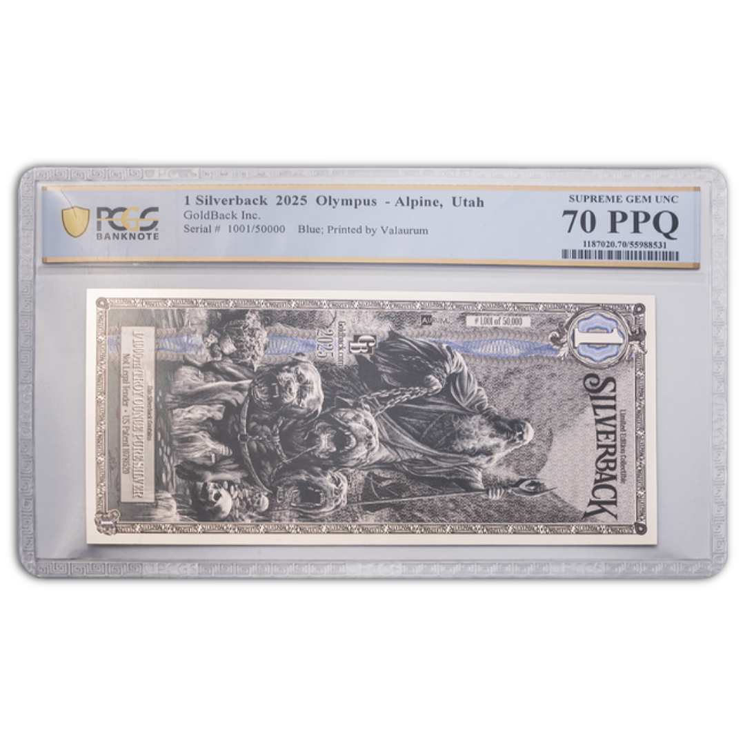 1 Hades Standard Silverback Silver Note (Graded 70 PPQ) - Limited Edition