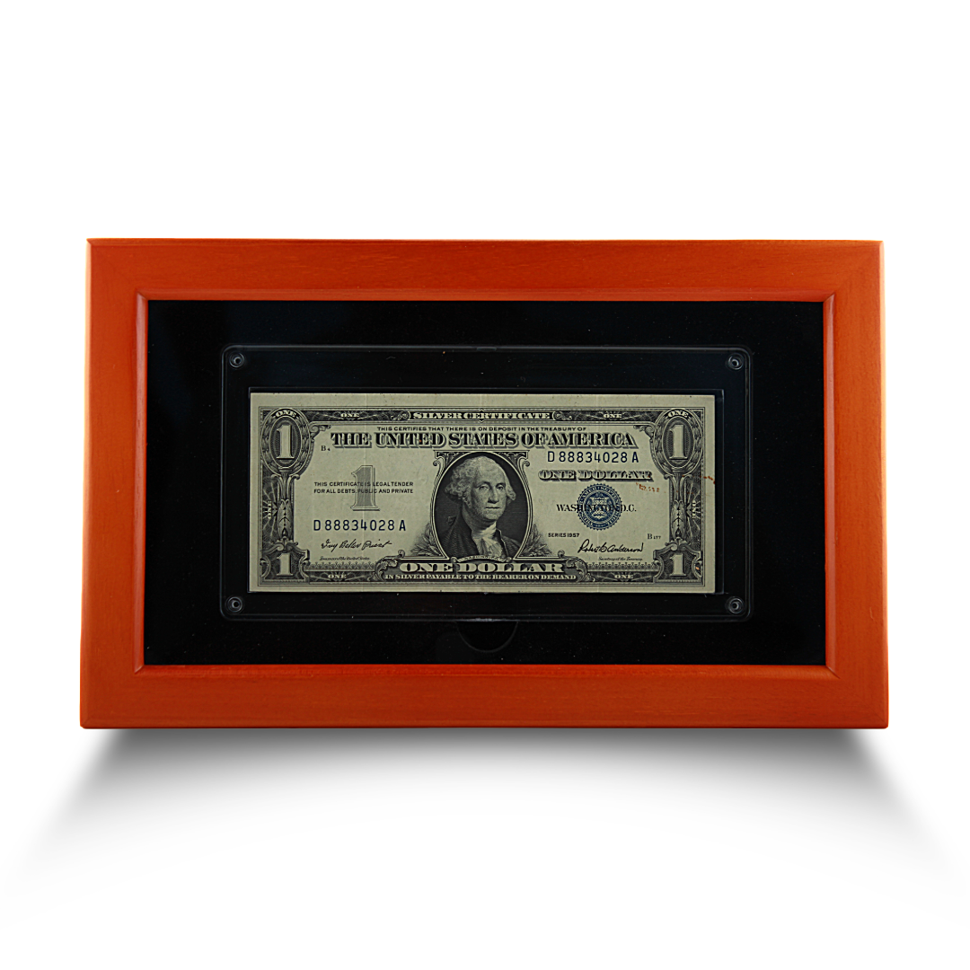 $1 U.S. Note - Series 1957B Blue Seal miscut (PSV 25)