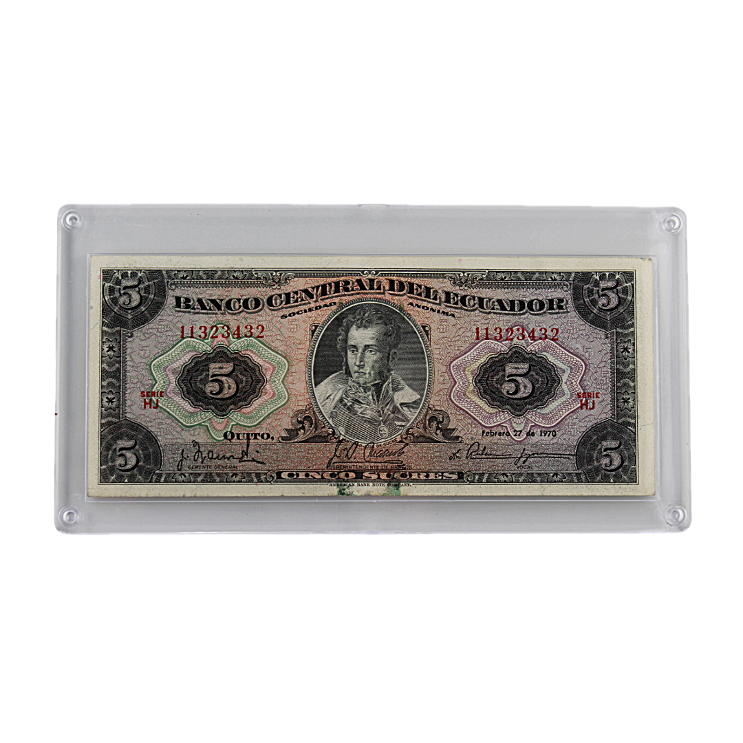 Ecuador 5 Sucres Banknote - Series 1970 - Antonio José de Sucre Banco Central (PSV 20)