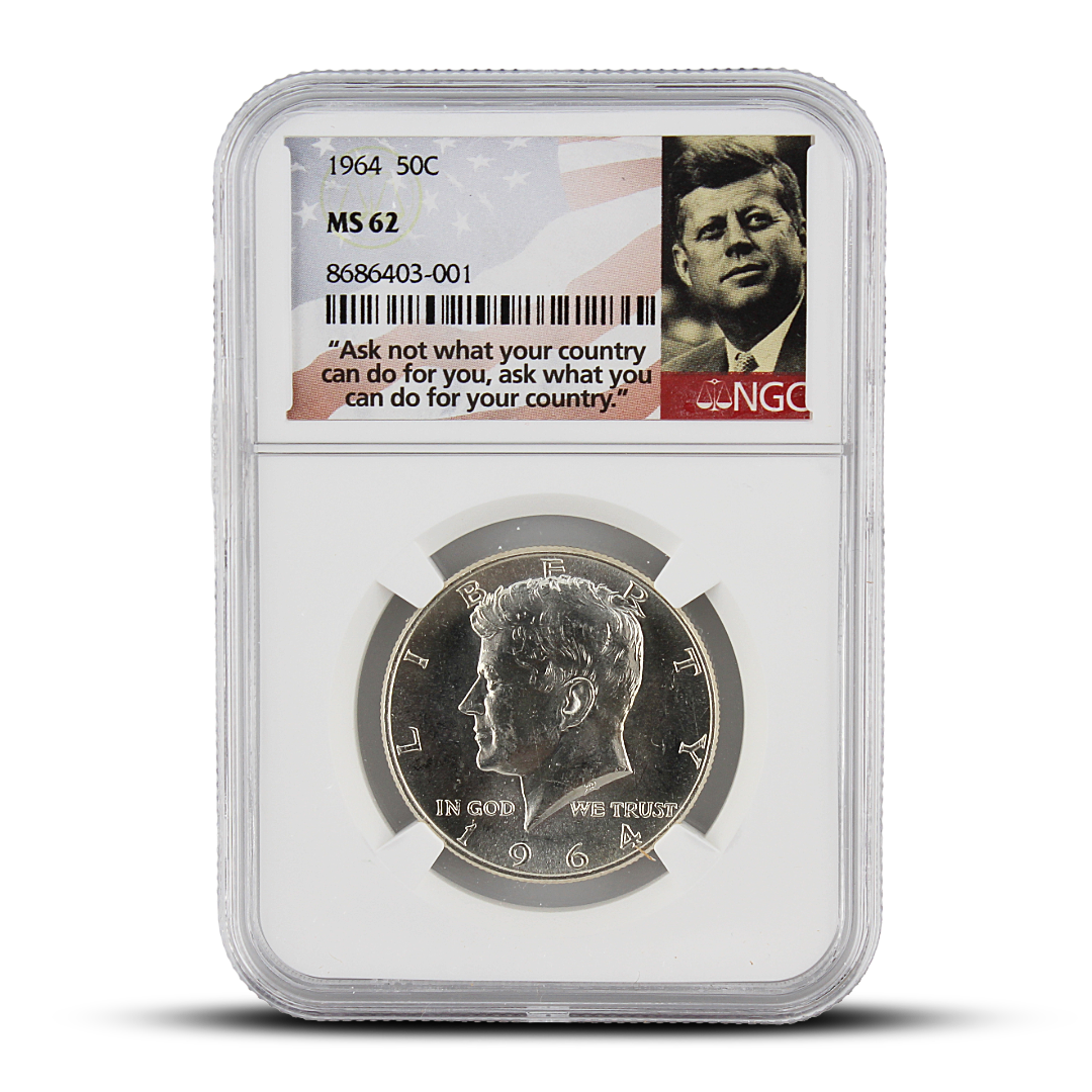 1964 50C - MS62 - NGC John F. Kennedy Signature Label