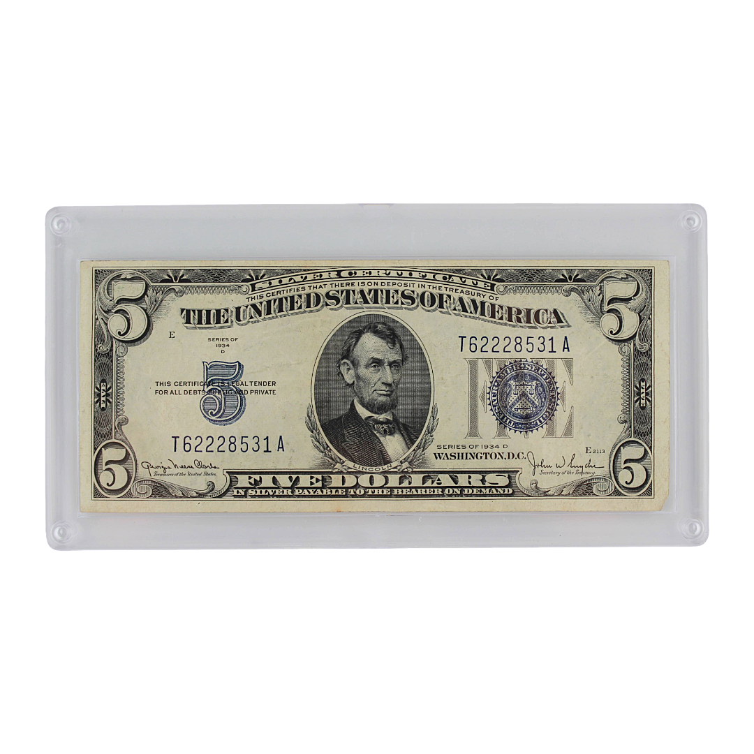 $5 U.S. Silver Certificate – Series 1934 D (PSV 20)