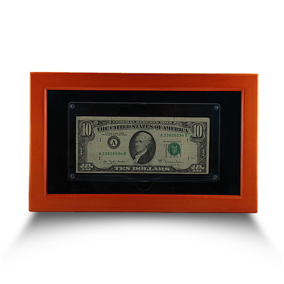 $10 Federal Reserve Note - Series 1977A - Boston Hamilton Miscut (PSV 20)