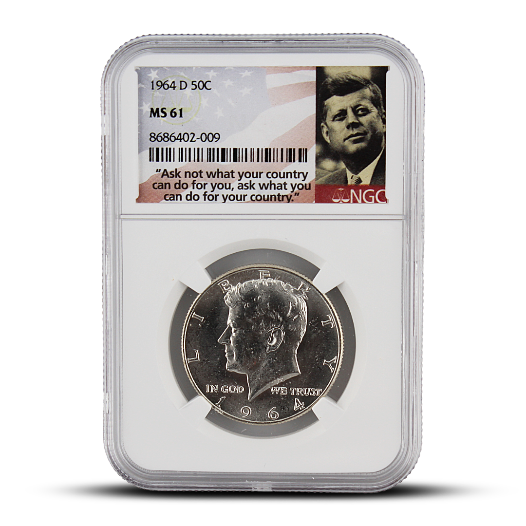 1964 D 50C - MS61 - NGC John F. Kennedy Signature Label