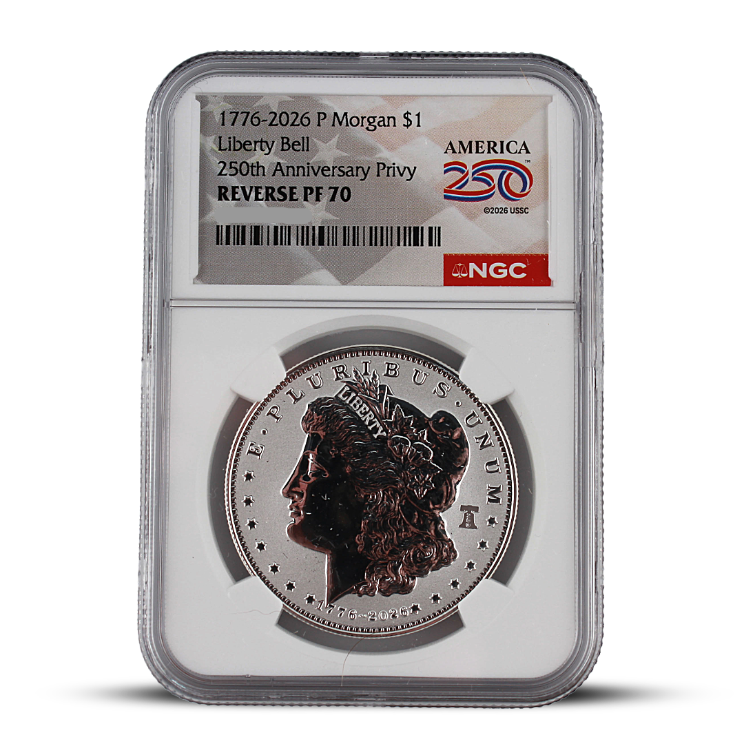 1776-2026-P Morgan Dollar NGC Reverse Proof 70 – America 250 Liberty Bell Privy (PSV 50)