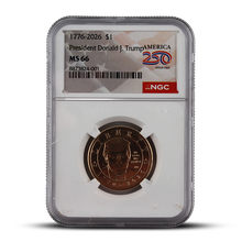 Load image into Gallery viewer, 2026 President Donald J. Trump America 250 $1 Coin – NGC MS66 (PSV 75)
