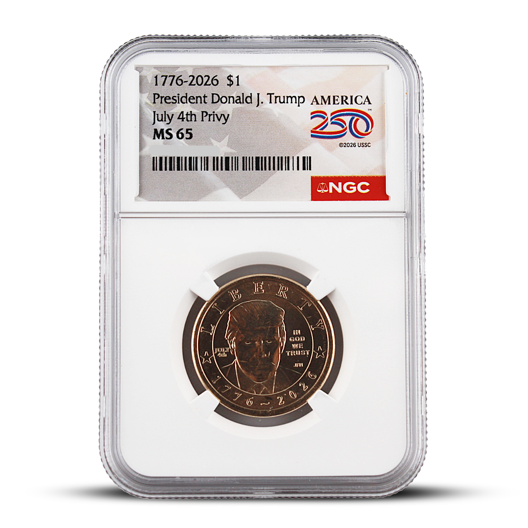 2026 President Donald J. Trump America 250 $1 Coin – July 4th Privy – NGC MS65 (PSV 150)