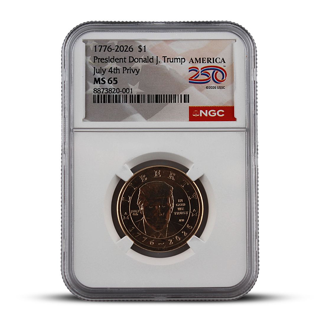 2026 President Donald J. Trump America 250 $1 Coin – July 4th Privy – NGC MS65 (PSV 150)