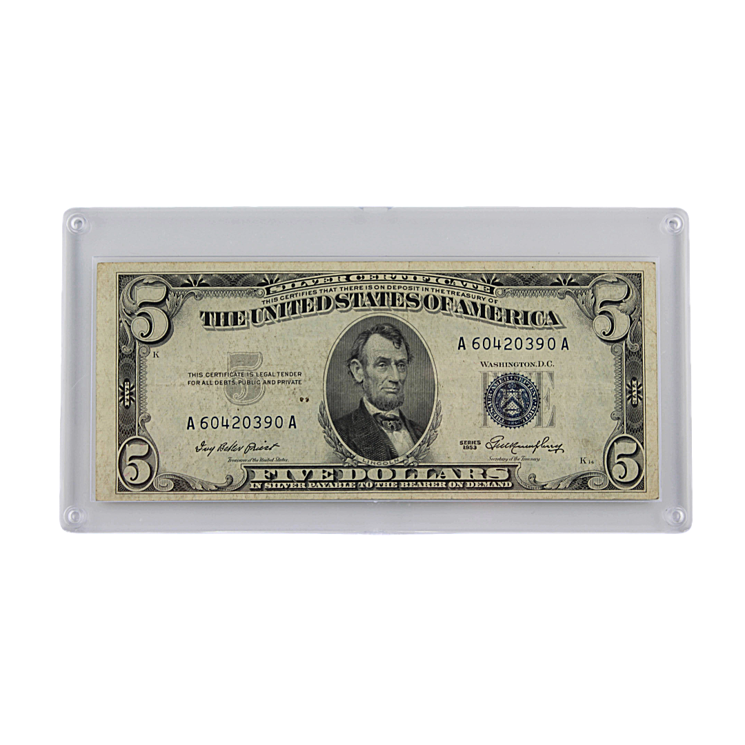 $5 Silver Certificate - Series 1953 - Blue Seal Lincoln Note (PSV 20)