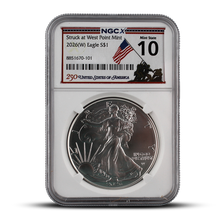 Load image into Gallery viewer, 2026(W) 1 oz American Silver Eagle Coin - NGCX Mint State 10 - West Point - Exclusive Metal Stacks Label (PSV 25)
