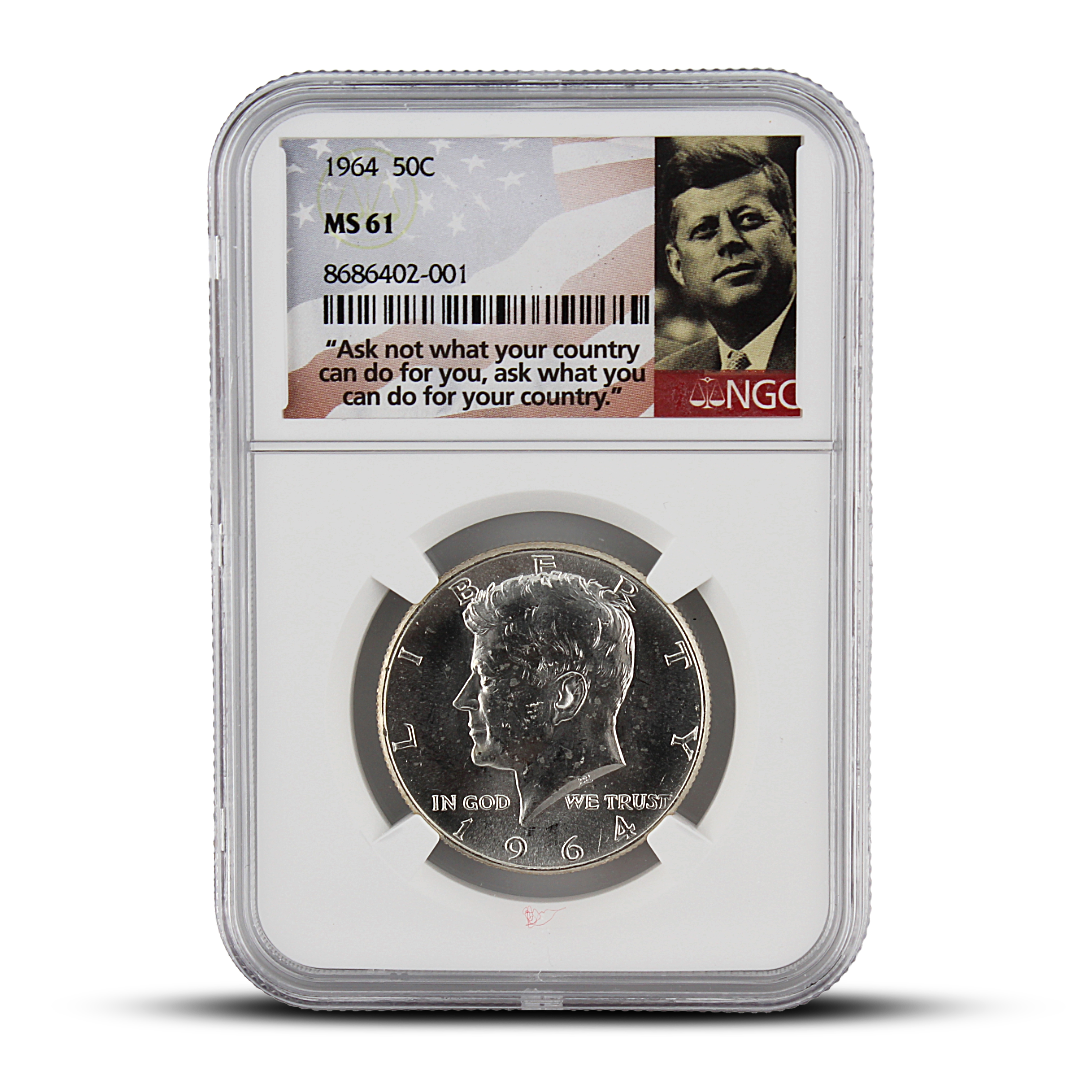 1964 50C - MS61 - NGC John F. Kennedy Signature Label