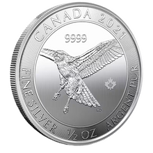 Load image into Gallery viewer, 2021 1/2 oz Canada Red-Tailed Hawk Silver Coin - .9999 Fine Silver
